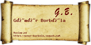 Gömör Borbála névjegykártya